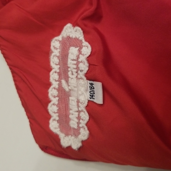 𝅺Valentine dress Girls Sz 10 140/64 Vintage Red Dress Red Sequin Bow Sleeveless - Picture 2 of 12